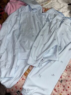 PINK X LOVESHACKFANCY JOGGER SWEATPANTS and sweatshirt